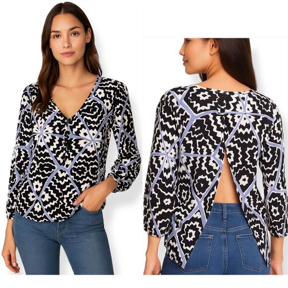 Yumi Kim Silky Draped Tulip Crossover Back Blouse - Picture 1 of 13